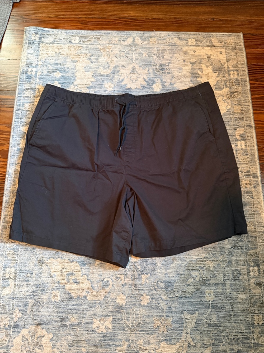 Men's Black Shorts with Drawstring